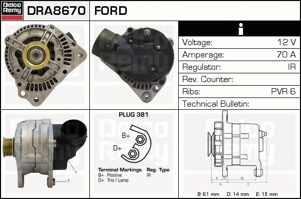 Generator 14V 70A