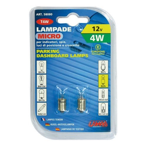 Glödlampa T4w Ba9s, Universal