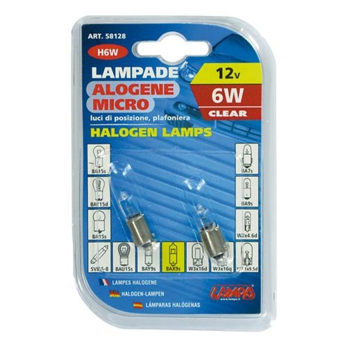 Glödlampa H6w Bax9s, Bak, Fram, Sidoinstallation