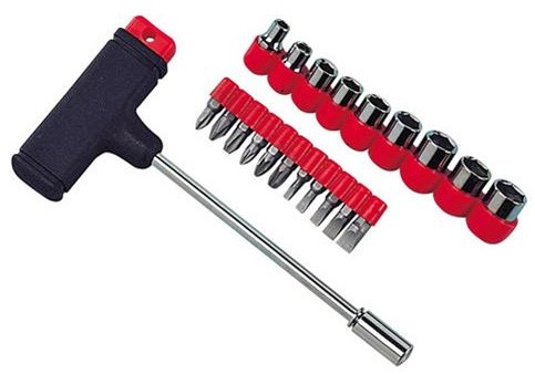 T-handtag med Bits och Hylsor, Universal