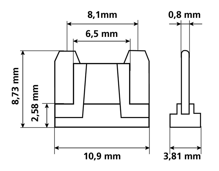 Low Profile Mini Plug In Fuses, Universal