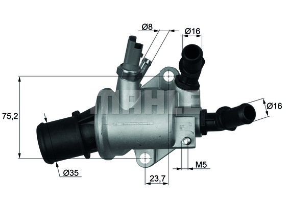 Termostat, kylvätska Mahle TI 143 88 MAHLE
