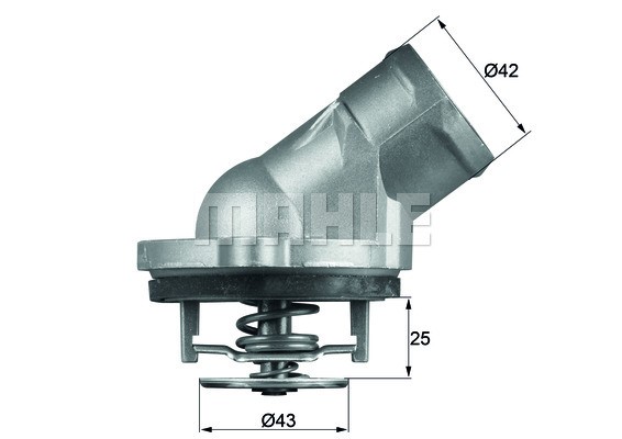 Termostat, kylvätska Mahle TI 45 87D MAHLE