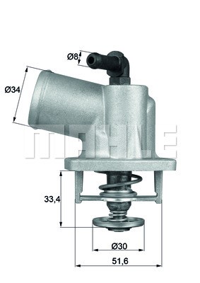 Termostat, kylvätska Mahle TI 55 92D MAHLE