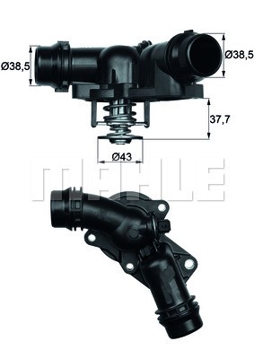 Termostat, kylvätska Mahle TM 13 97 MAHLE