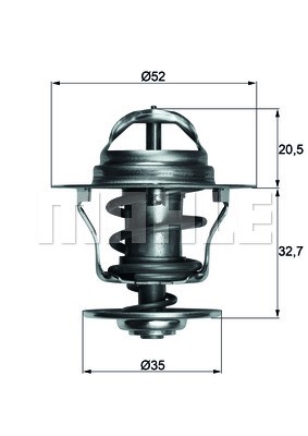 Termostat, kylvätska Mahle TX 12 88D MAHLE
