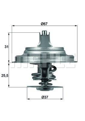 Termostat, kylvätska Mahle TX 25 87D MAHLE