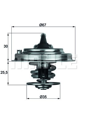 Termostat, kylvätska Mahle TX 30 92D MAHLE