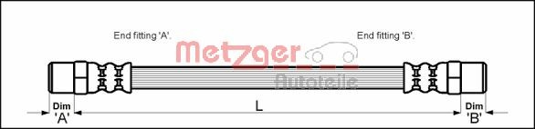 Bromsslang, framaxel höger, Bakaxel höger Bromsslang, framaxel höger, Bakaxel höger