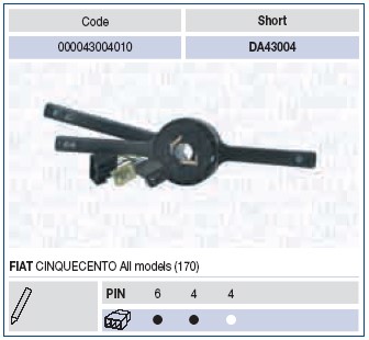 Rattstångsbrytare Magneti marelli 000043004010 MAGNETI MARELLI