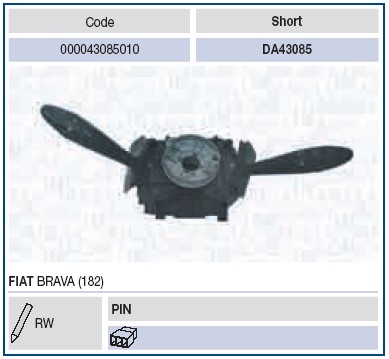 Rattstångsbrytare Magneti marelli 000043085010 MAGNETI MARELLI