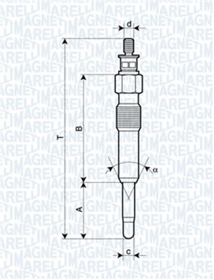Glödstift 11V Magneti marelli 062503901304 MAGNETI MARELLI