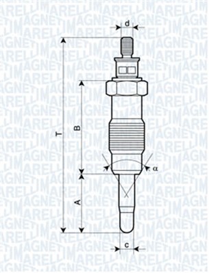 Glödstift 11V Magneti marelli 062580704304 MAGNETI MARELLI