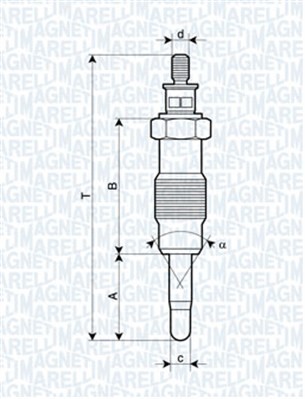 Glödstift 11V Magneti marelli 062582804304 MAGNETI MARELLI