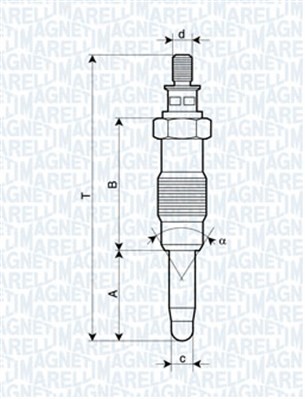 Glödstift 11,5V Magneti marelli 062583003304 MAGNETI MARELLI