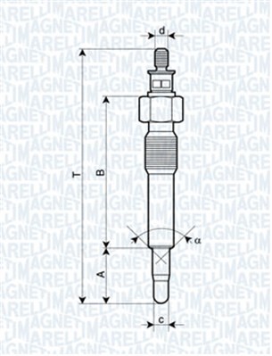 Glödstift 11V Magneti marelli 062583202304 MAGNETI MARELLI