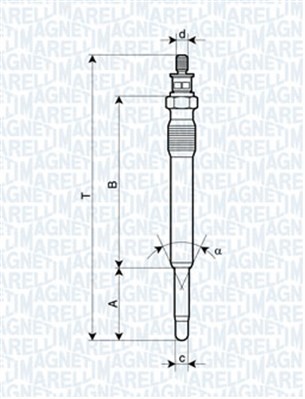 Glödstift 11V Magneti marelli 062900001304 MAGNETI MARELLI