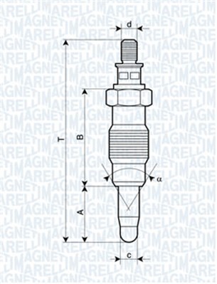 Glödstift 11V Magneti marelli 062900008304 MAGNETI MARELLI