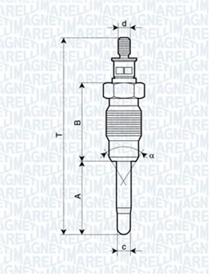 Glödstift 11V Magneti marelli 062900016304 MAGNETI MARELLI