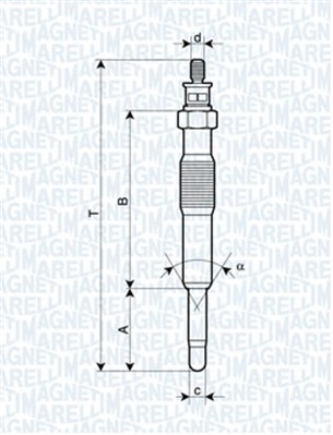 Glödstift 11V Magneti marelli 062900017304 MAGNETI MARELLI