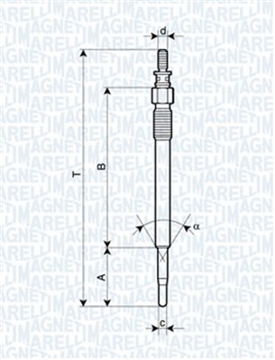 Glödstift 11V Magneti marelli 062900022304 MAGNETI MARELLI