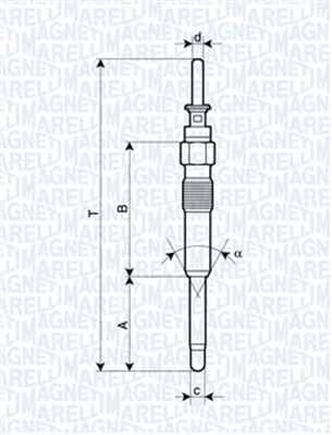 Glödstift 11V Magneti marelli 062900023304 MAGNETI MARELLI