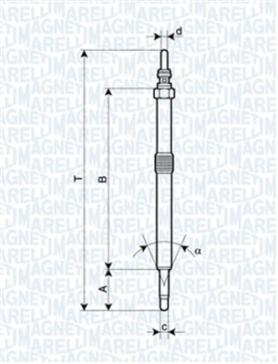 Glödstift 11V Magneti marelli 062900026304 MAGNETI MARELLI