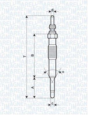 Glödstift 11V Magneti marelli 062900027304 MAGNETI MARELLI