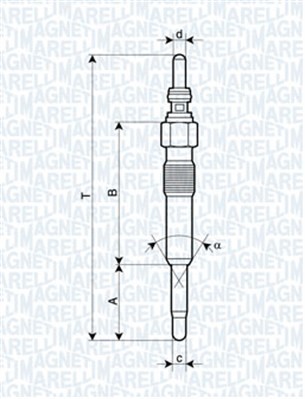 Glödstift 11V Magneti marelli 062900028304 MAGNETI MARELLI