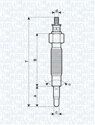 Glödstift 11V Magneti marelli 062900037304 MAGNETI MARELLI
