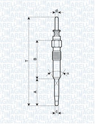 Glödstift 5V Magneti marelli 062900039304 MAGNETI MARELLI