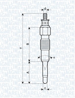 Glödstift 11V Magneti marelli 062900040304 MAGNETI MARELLI