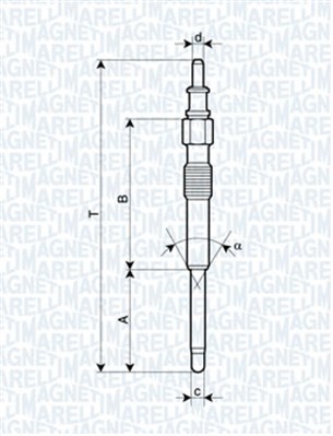 Glödstift 11,5V Magneti marelli 062900042304 MAGNETI MARELLI