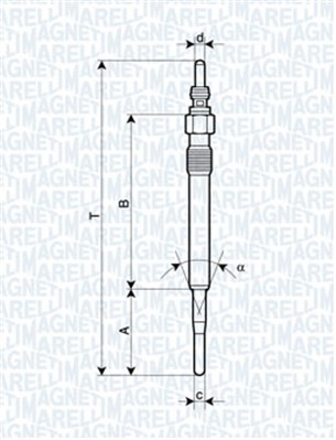 Glödstift 12V Magneti marelli 062900058304 MAGNETI MARELLI