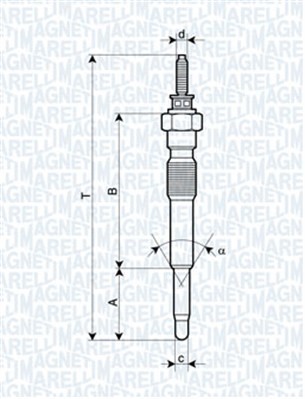 Glödstift 11V Magneti marelli 062900068304 MAGNETI MARELLI
