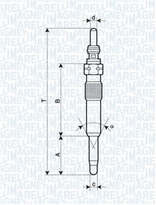 Glödstift 11V Magneti marelli 062900071304 MAGNETI MARELLI