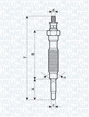 Glödstift 12V Magneti marelli 062900072304 MAGNETI MARELLI