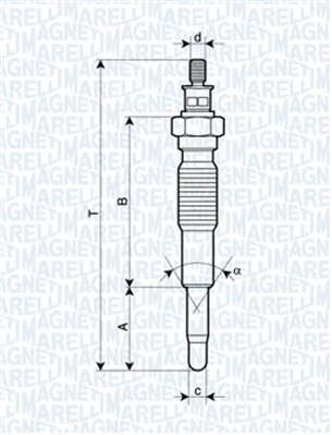 Glödstift 11V Magneti marelli 062900077304 MAGNETI MARELLI