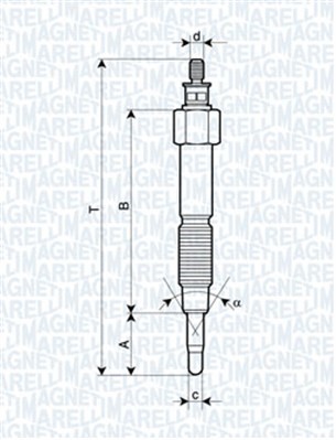 Glödstift 11V Magneti marelli 062900093304 MAGNETI MARELLI