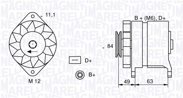 Generator 12V 55A Magneti marelli 063321044010 MAGNETI MARELLI