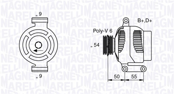 Generator 12V 90A Magneti marelli 063358061010 MAGNETI MARELLI