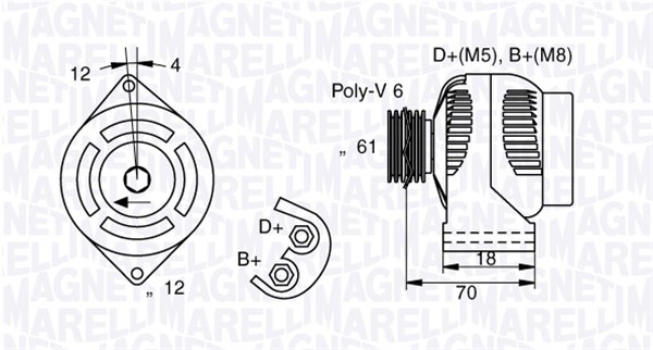 Generator 12V 140A Magneti marelli 063377005010 MAGNETI MARELLI