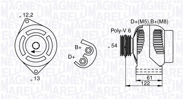 Generator 12V 120A Magneti marelli 063377018010 MAGNETI MARELLI