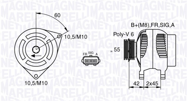 Generator 12V 150A Magneti marelli 063377416010 MAGNETI MARELLI
