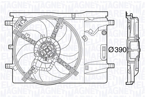 Fläkt, kylare 12V Magneti marelli 069422578010 MAGNETI MARELLI