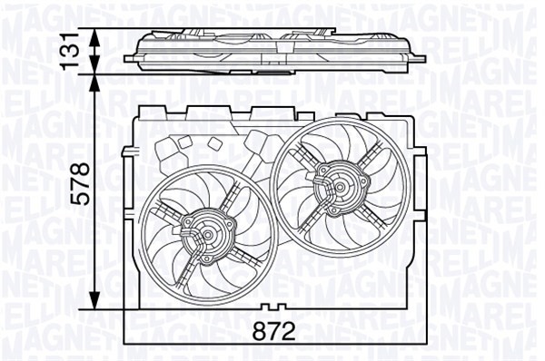 Fläkt, kylare 12V Magneti marelli 069422583010 MAGNETI MARELLI