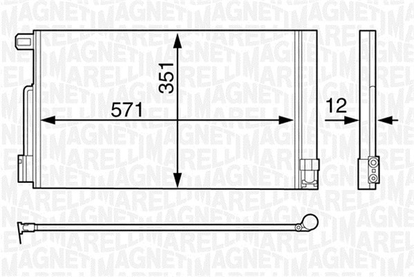 Kondensor, klimatanläggning Magneti marelli 350203611000 MAGNETI MARELLI