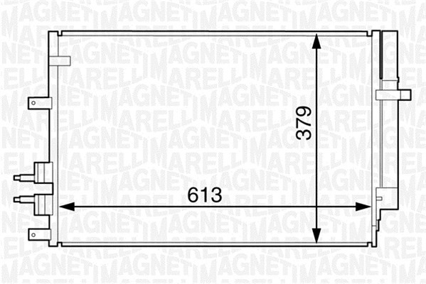 Kondensor, klimatanläggning Magneti marelli 350203615000 MAGNETI MARELLI