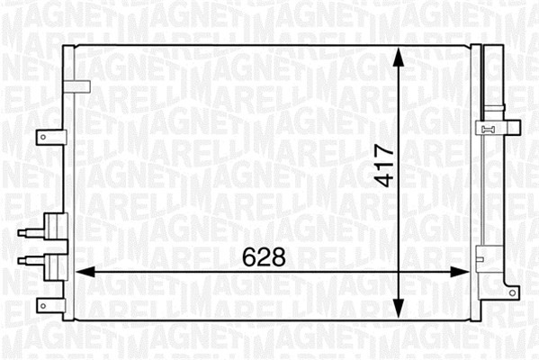 Kondensor, klimatanläggning Magneti marelli 350203616000 MAGNETI MARELLI