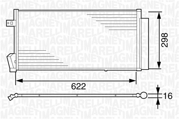 Kondensor, klimatanläggning Magneti marelli 350203619000 MAGNETI MARELLI